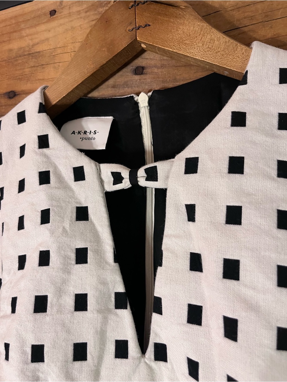 Akris Punto Black White Geometric Square Print Sheath Dress Size 12 - Picture 3 of 10